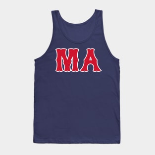 Boston 'MA' Baseball Fan T-Shirt: Show Your Massachusetts Pride with a Bold Beantown Baseball Design! Tank Top